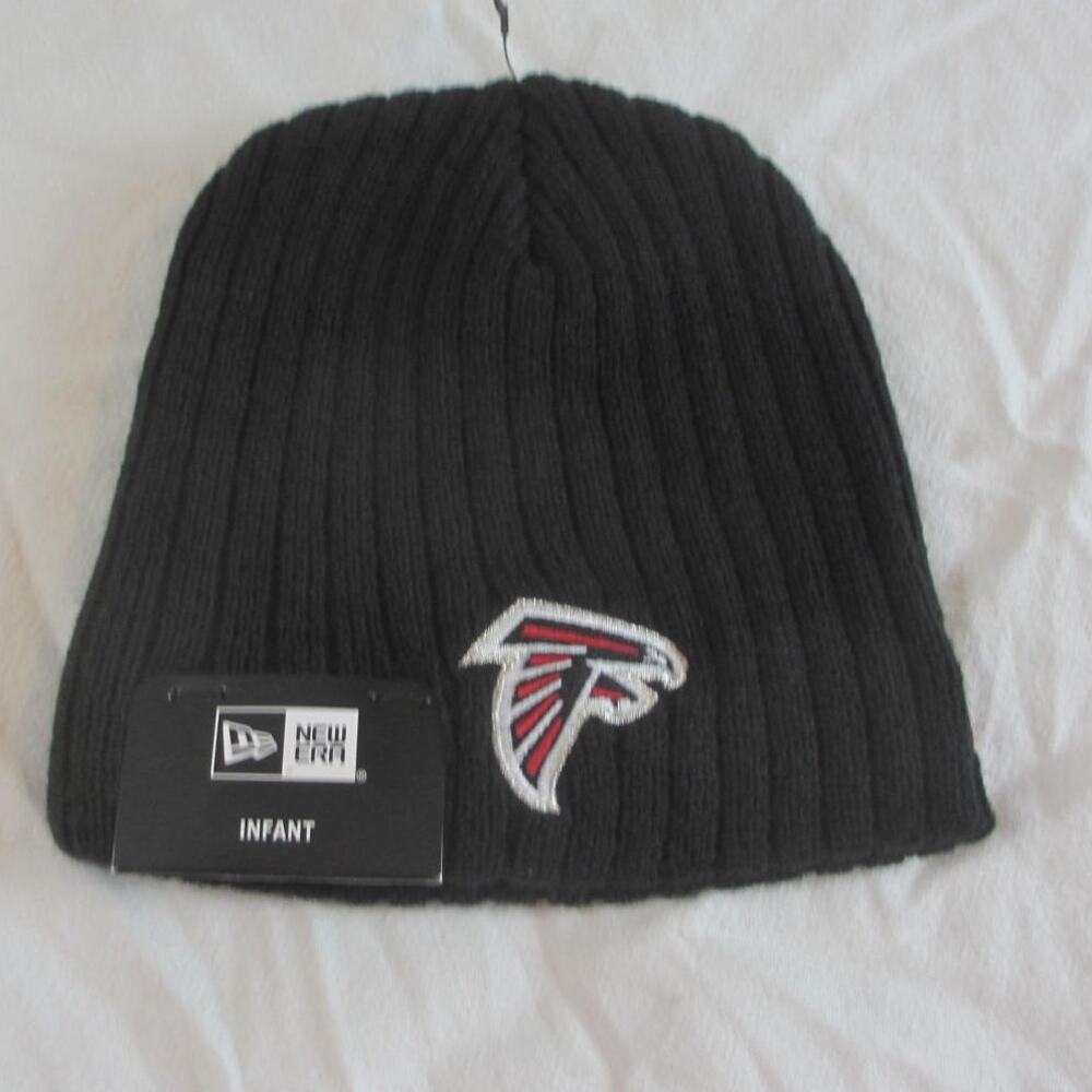 NWT New Era Infant's Atlanta Falcons Beanie Hat Black "Mini Falcons Fan" NFL
